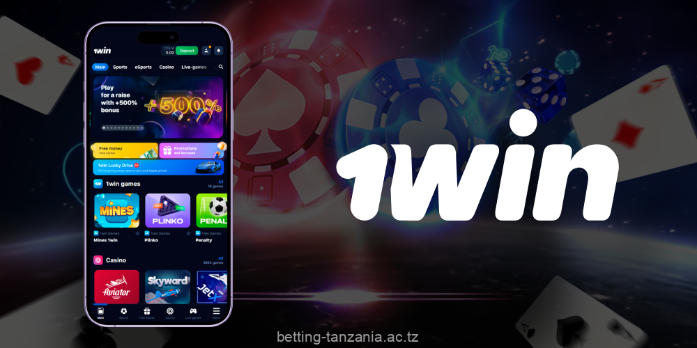 The 1win app gives players from Tanzania full access to the casino, live casino and sportsbook
